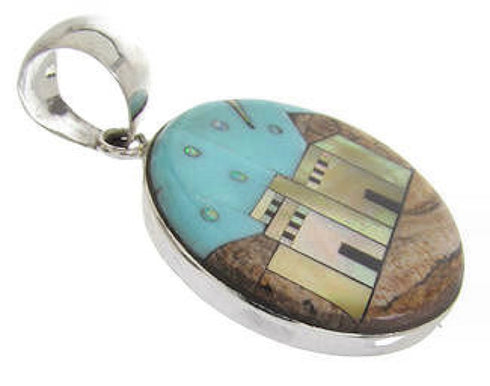 Native American Village Design Multicolor Jewelry Pendant YS63101
